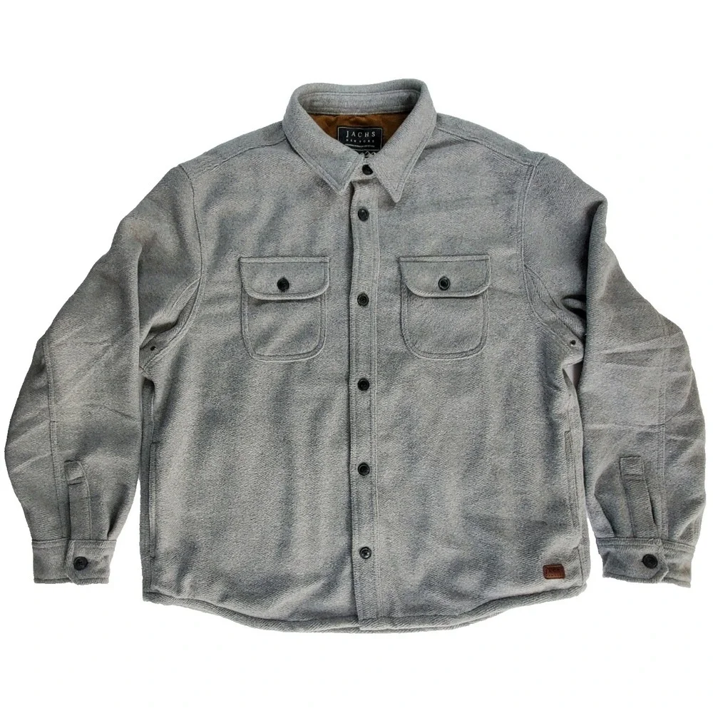 JACHS New York Mens XXL Shirt Jacket Gray Premium Outdoors Wool Blend Shacket
